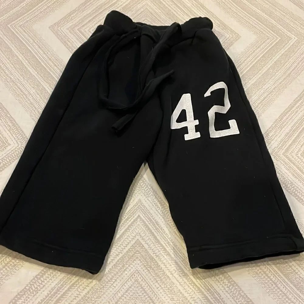 Wes & Willy Boys Black ‘42’ Tie Sweatpants